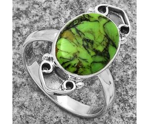 Natural Green Matrix Turquoise Ring size-7 SDR176061 R-1204, 10x14 mm