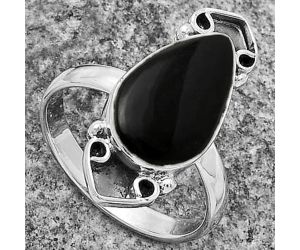 Natural Black Onyx - Brazil Ring size-7 SDR176070 R-1204, 9x15 mm