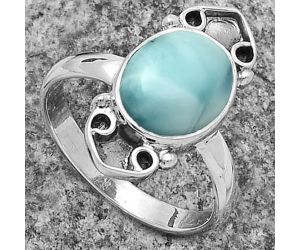 Natural Larimar (Dominican Republic) Ring size-7 SDR176074 R-1204, 9x11 mm