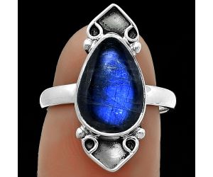 Blue Fire Labradorite - Madagascar Ring size-7 SDR176079 R-1204, 9x14 mm