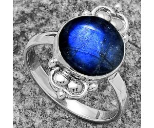 Blue Fire Labradorite - Madagascar Ring size-7.5 SDR176136 R-1123, 11x11 mm