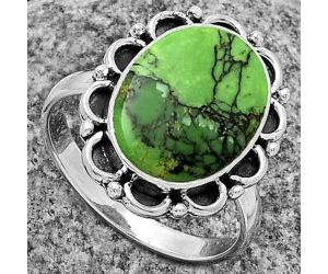 Natural Green Matrix Turquoise Ring size-8.5 SDR176142 R-1092, 11x15 mm
