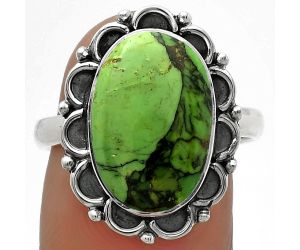Natural Green Matrix Turquoise Ring size-8.5 SDR176150 R-1092, 11x15 mm