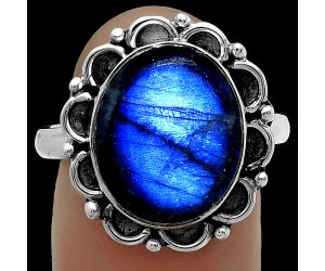 Blue Fire Labradorite - Madagascar Ring size-8.5 SDR176184 R-1092, 12x14 mm