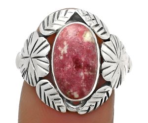 Southwest Design - Pink Thulite Ring size-7.5 SDR176243 R-1352, 8x13 mm