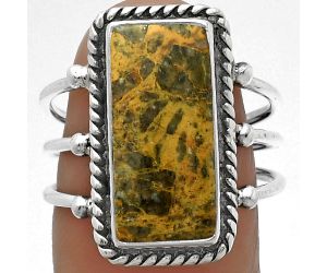 Natural Moroccan Yellow Jacket Jasper Ring size-8 SDR176263 R-1010, 8x18 mm