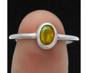 Natural Ethiopian Opal Ring size-8.5 SDR176407 R-1004, 4x6 mm