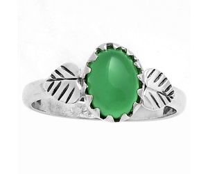 Natural Green Onyx Ring size-8 SDR176432 R-1210, 6x8 mm