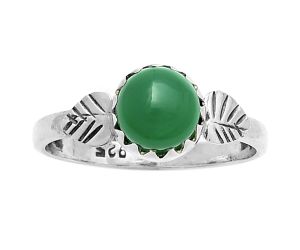 Natural Green Onyx Ring size-7 SDR176450 R-1210, 7x7 mm