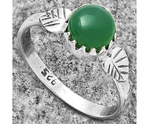 Natural Green Onyx Ring size-7 SDR176450 R-1210, 7x7 mm