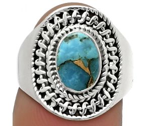 Copper Blue Turquoise - Arizona Ring size-7 SDR176476 R-1279, 6x8 mm
