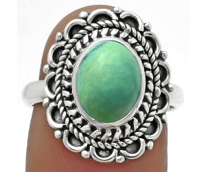 Natural Turquoise Magnesite Ring size-7 SDR176503 R-1256, 8x10 mm