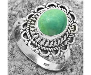 Natural Turquoise Magnesite Ring size-7 SDR176503 R-1256, 8x10 mm