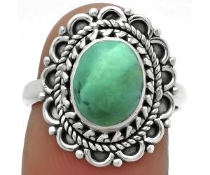 Natural Turquoise Magnesite Ring size-7 SDR176519 R-1256, 8x10 mm