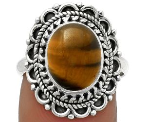 Natural Tiger Eye - Africa Ring size-7.5 SDR176521 R-1256, 9x11 mm