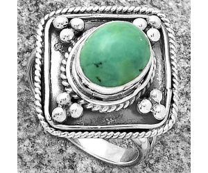 Natural Turquoise Magnesite Ring size-7.5 SDR176592 R-1258, 8x10 mm