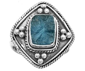 Neon Blue Apatite - Madagascar Ring size-8.5 SDR176600 R-1258, 8x10 mm