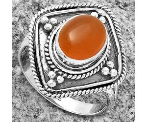 Natural Carnelian Ring size-7 SDR176605 R-1258, 8x10 mm
