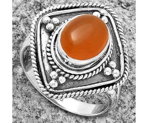 Natural Carnelian Ring size-7.5 SDR176613 R-1258, 8x10 mm