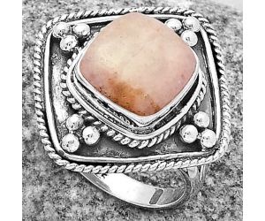 Natural Pink Scolecite Ring size-8 SDR176624 R-1258, 10x10 mm
