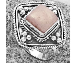 Natural Pink Scolecite Ring size-9 SDR176626 R-1258, 9x9 mm