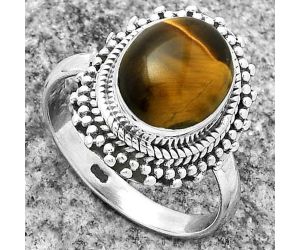 Natural Tiger Eye - Africa Ring size-7.5 SDR176640 R-1332, 9x11 mm