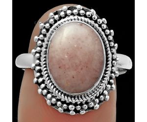 Natural Pink Scolecite Ring size-8.5 SDR176669 R-1332, 9x12 mm