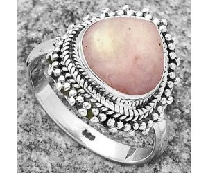 Natural Pink Scolecite Ring size-8 SDR176671 R-1332, 10x10 mm