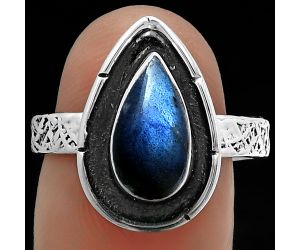 Blue Labradorite - Madagascar Ring size-8.5 SDR176732 R-1688, 6x12 mm