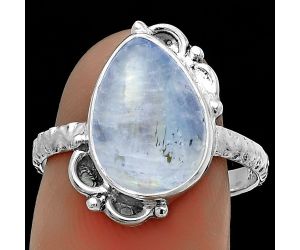 Natural Rainbow Moonstone - India Ring size-8 SDR176820 R-1103, 10x14 mm