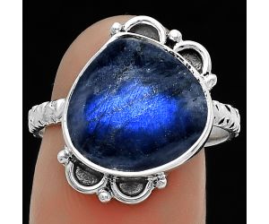 Blue Fire Labradorite - Madagascar Ring size-8.5 SDR176827 R-1103, 13x14 mm