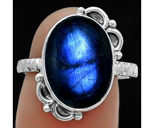 Blue Fire Labradorite - Madagascar Ring size-8 SDR176839 R-1103, 11x15 mm