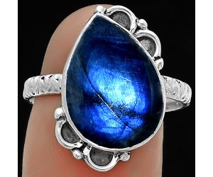 Blue Fire Labradorite - Madagascar Ring size-8.5 SDR176847 R-1103, 12x16 mm