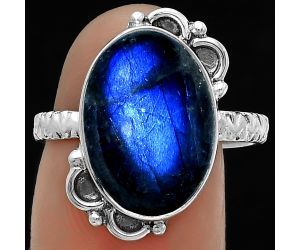 Blue Fire Labradorite - Madagascar Ring size-8.5 SDR176851 R-1103, 11x16 mm