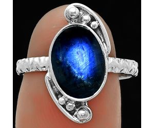 Blue Fire Labradorite - Madagascar Ring size-7.5 SDR176858 R-1160, 8x12 mm