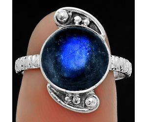 Blue Fire Labradorite - Madagascar Ring size-7.5 SDR176862 R-1160, 11x11 mm