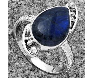 Blue Fire Labradorite - Madagascar Ring size-7 SDR176886 R-1160, 9x14 mm