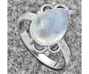 Natural Rainbow Moonstone - India Ring size-8 SDR177073 R-1103, 9x14 mm