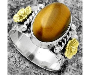 Two Tone - Tiger Eye - Africa Ring size-7.5 SDR177256 R-1481, 10x14 mm