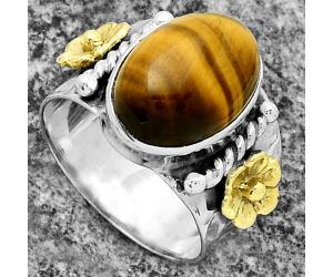 Two Tone - Tiger Eye - Africa Ring size-6.5 SDR177267 R-1481, 10x14 mm