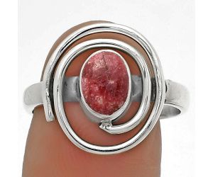 Spiral - Pink Thulite - Norway Ring size-8.5 SDR177290 R-1485, 6x8 mm