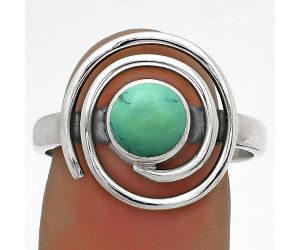 Spiral - Natural Turquoise Magnesite Ring size-8.5 SDR177295 R-1485, 7x7 mm