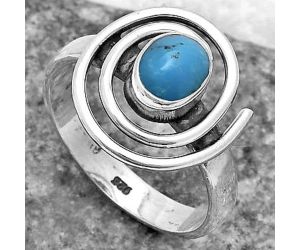 Spiral - Natural Kingman Turquoise 925 Sterling Silver Ring s.7 Jewelry R-1485, 5x7 mm