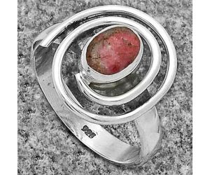 Spiral - Natural Pink Thulite - Norway Ring size-8 SDR177306 R-1485, 5x7 mm