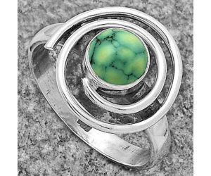 Spiral - Natural Turquoise Magnesite Ring size-8.5 SDR177307 R-1485, 7x7 mm