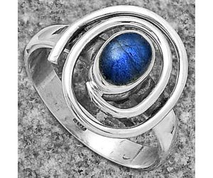 Spiral - Blue Labradorite - Madagascar Ring size-8 SDR177336 R-1485, 5x7 mm