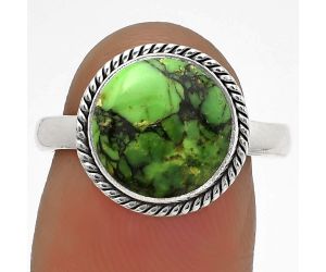Natural Green Matrix Turquoise Ring size-7.5 SDR177432 R-1009, 11x11 mm