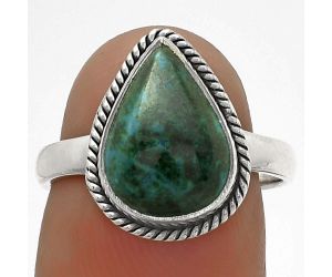 Natural Azurite Chrysocolla Ring size-7 SDR177447 R-1009, 9x13 mm