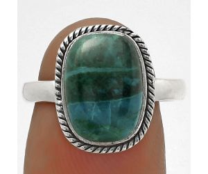 Natural Azurite Chrysocolla Ring size-7 SDR177465 R-1009, 9x12 mm