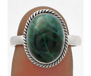 Natural Azurite Chrysocolla Ring size-7.5 SDR177483 R-1009, 9x13 mm